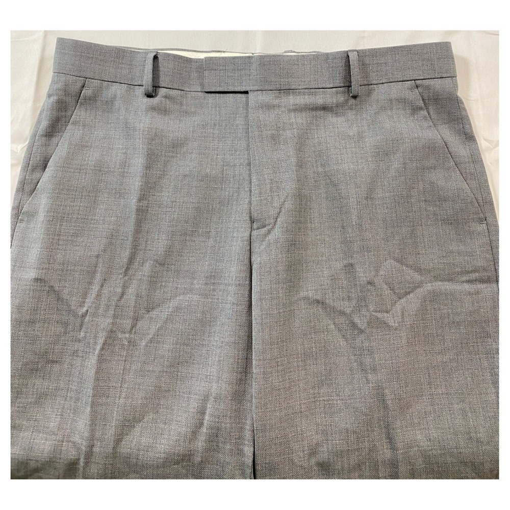 Ted Baker London Mens 34R Slim Fit Grey Wool Blend Selwynt Dress Pants Trousers - Picture 7 of 11